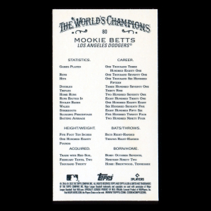 Mookie Betts 2025 Allen & Ginter Chrome Dodgers