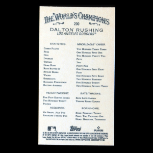 Dalton Rushing RC 2025 Allen & Ginter Rookie Dodgers