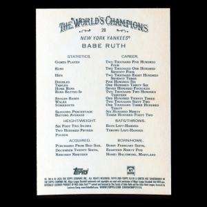 Babe Ruth 2025 Allen & Ginter Yankees
