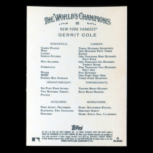 Gerrit Cole 2025 Allen & Ginter Yankees