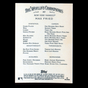 Max Fried 2025 Allen & Ginter Yankees