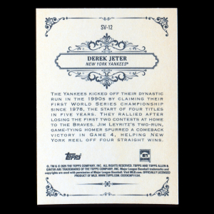 Derek Jeter 2025 Topps Allen and Ginter Sweet Victory Yankees