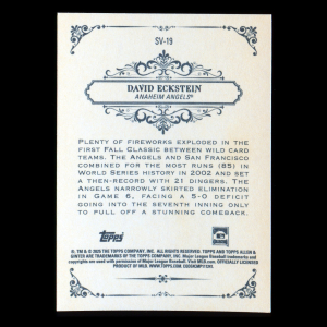 David Eckstein 2025 Topps Allen and Ginter Sweet Victory Angels