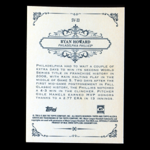 Ryan Howard 2025 Topps Allen and Ginter Sweet Victory Phillies