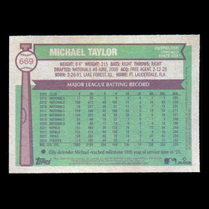 Michael Taylor 2025 Topps Heritage White Sox