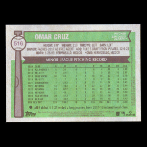 Omar Cruz RC 2025 Topps Heritage Chrome Rookie Padres