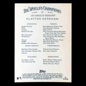 Clayton Kershaw 2025 Allen & Ginter Dodgers