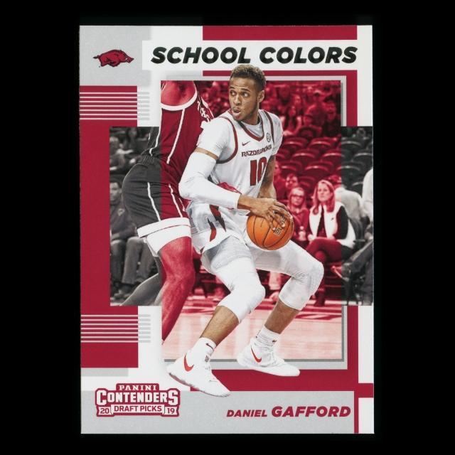Daniel Gafford RC 2019 Contenders Draft Picks Rookie School Colors Razorbacks/Bulls