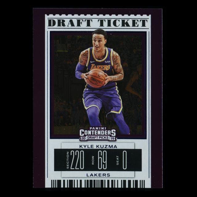 Kyle Kuzma 2019 Contenders Draft Picks Draft Ticket Blue Foil Lakers