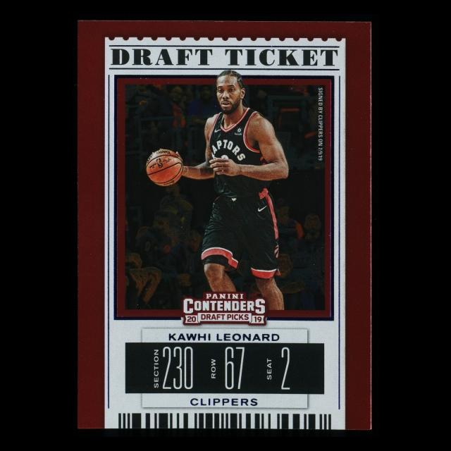 Kawhi Leonard 2019 Contenders Draft Picks Draft Ticket Blue Foil Clippers