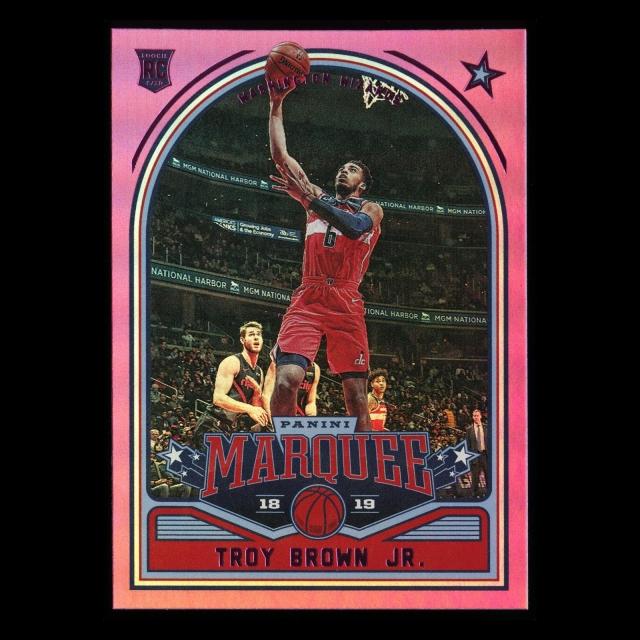 Troy Brown Jr. RC 2018-19 Chronicles Marquee Pink Wizards