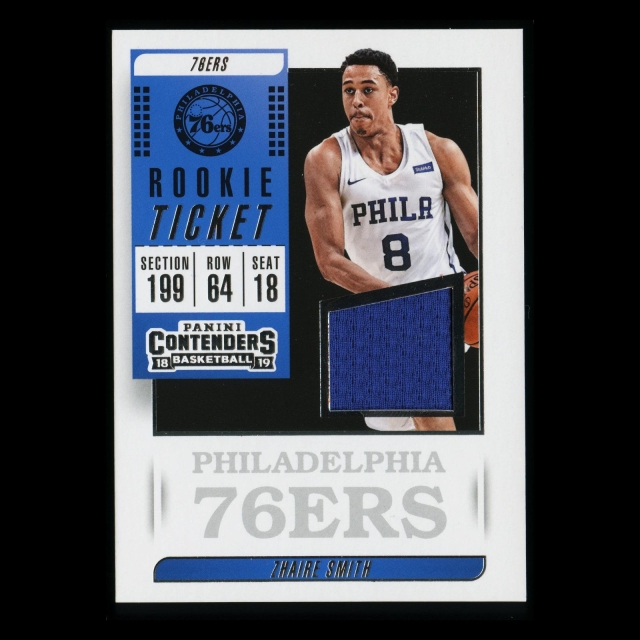 Zhaire Smith 2018-19 Contenders Rookie Ticket Swatches 76ers