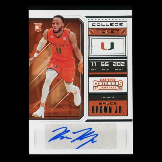 Bruce Brown Jr. RC 2018 Contenders Draft Picks College Ticket Rookie Auto Hurricanes/Pistons