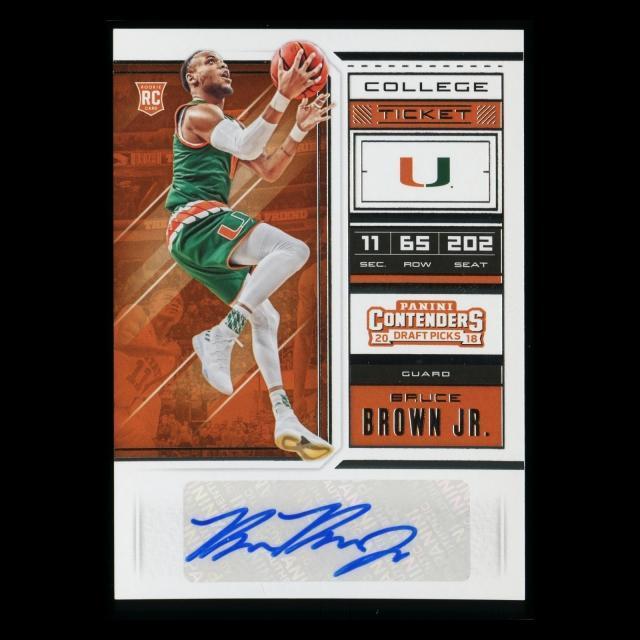Bruce Brown Jr. RC 2018 Contenders Draft Picks College Ticket Rookie Auto Hurricanes/Pistons