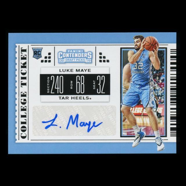 Luke Maye 2019 Contenders Draft Picks College Ticket Auto Tar Heels