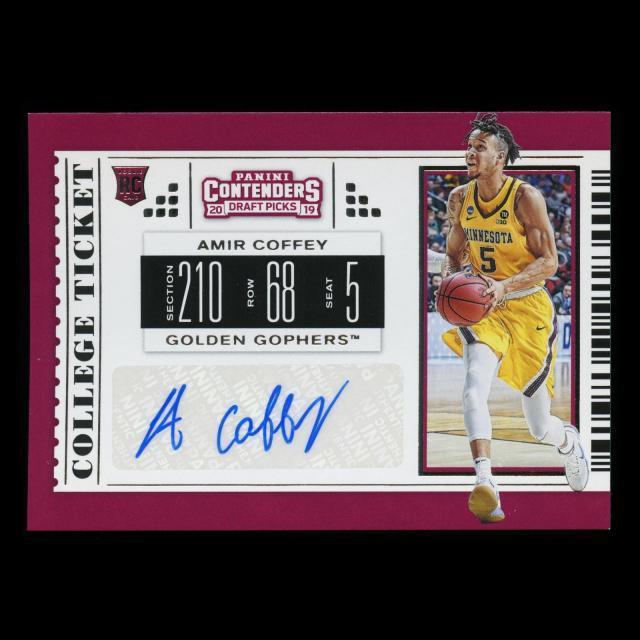 Amir Coffey 2019 Contenders Draft Picks College Ticket Auto Clippers