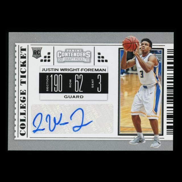 Justin Wright-Foreman 2019 Contenders Draft Picks College Ticket Auto Jazz
