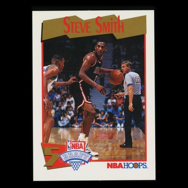 Steve Smith RC 1991-92 Hoops Rookie Heat 