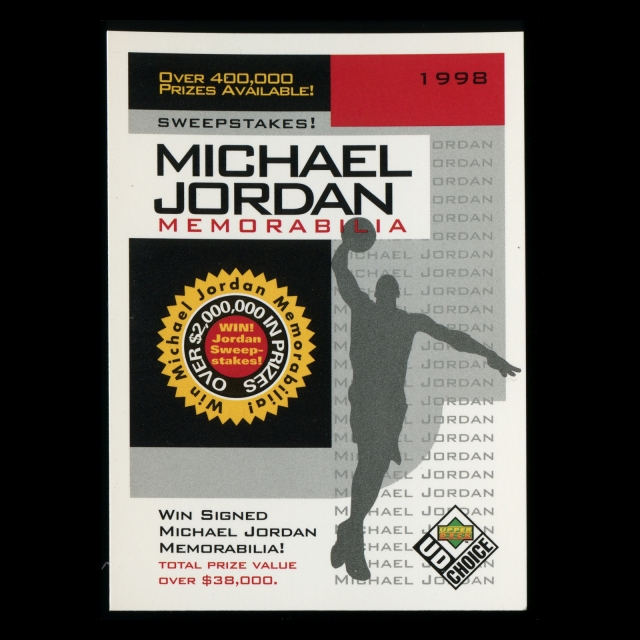 Michael Jordan 1998 UD Choice Memorabilia Sweepstakes