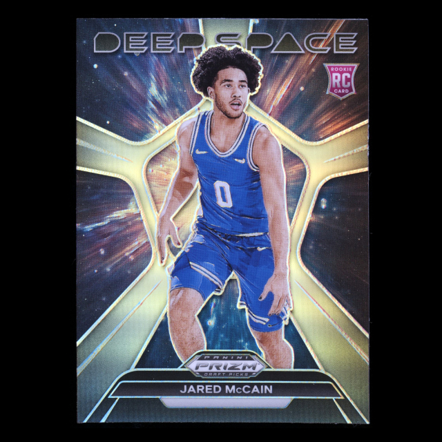 Jared McCain RC 2024-25 Prizm Draft Picks Deep Space Silver Rookie Blue Devils
