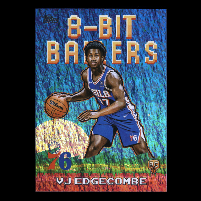 VJ Edgecombe 2025-26 Topps 8-Bit Ballers Blue Holo Foil 76ers