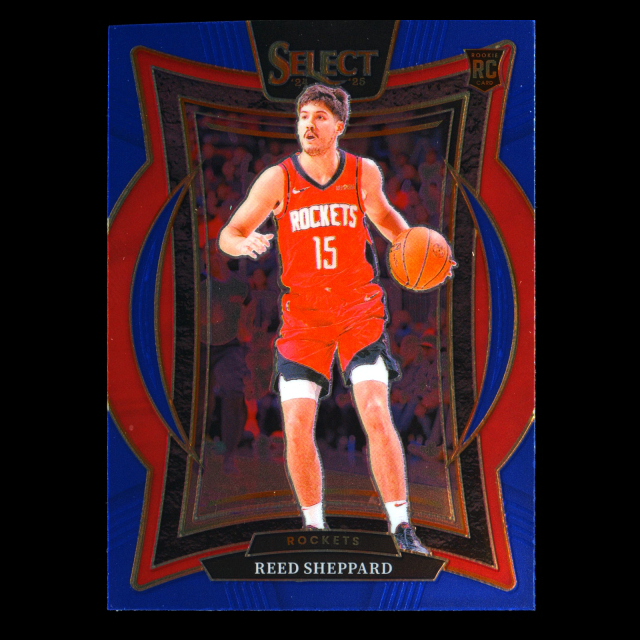 Reed Sheppard RC 2024-25 Select Blue Rookie Rockets