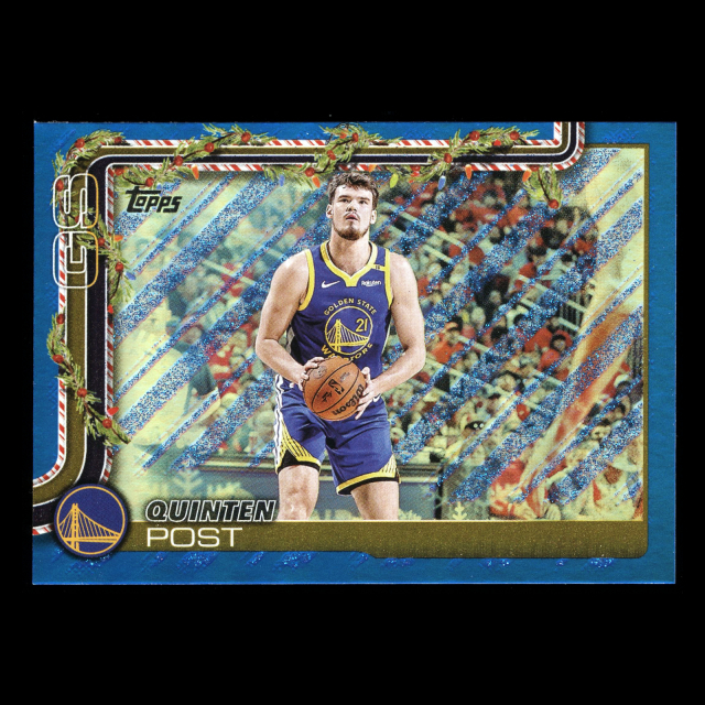 Quinten Post 2025-26 Topps Holiday Blue Metallic Glitter Holiday Warriors