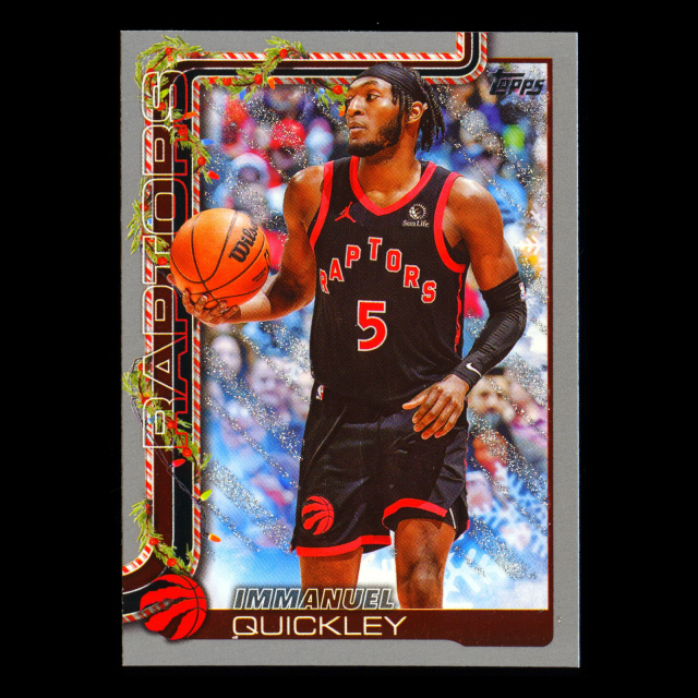 Immanuel Quickley 2025-26 Topps Holiday Glitter Holiday Raptors
