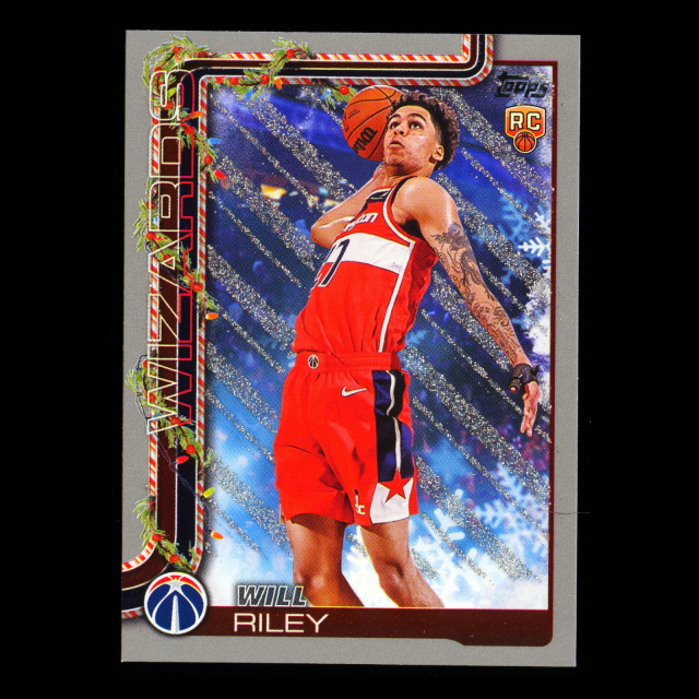 Will Riley RC 2025-26 Topps Holiday Glitter Holiday Rookie Wizards