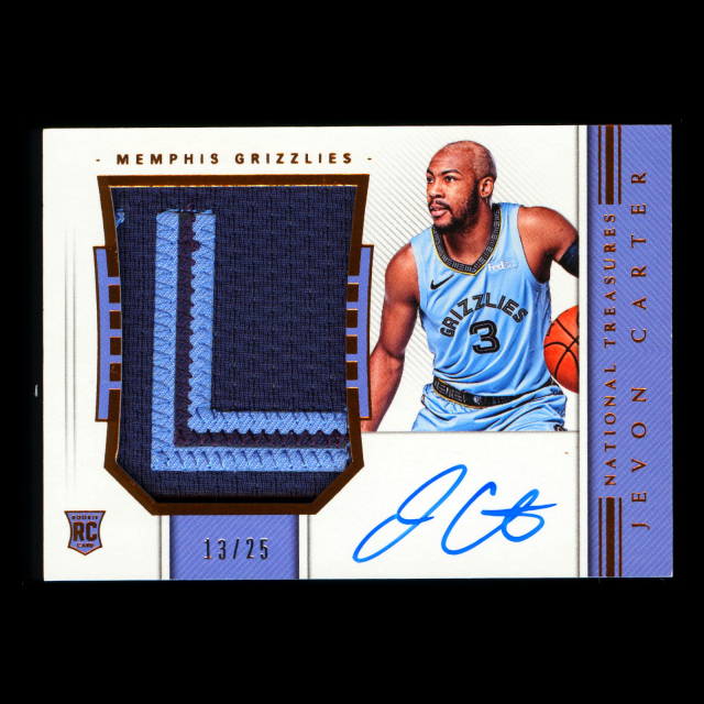 Jevon Carter RC 2018-19 National Treasures Patch Auto Bronze Grizzlies 13/25