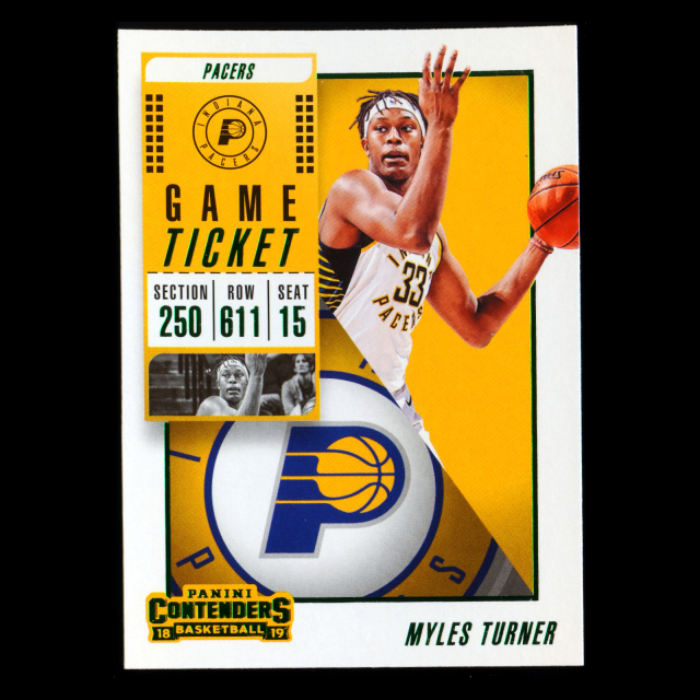 Myles Turner 2018-19 Contenders Game Ticket Green Pacers