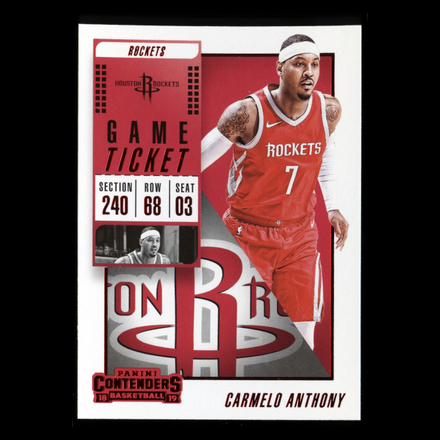 Carmelo Anthony 2018-19 Contenders Game Ticket Red Rockets