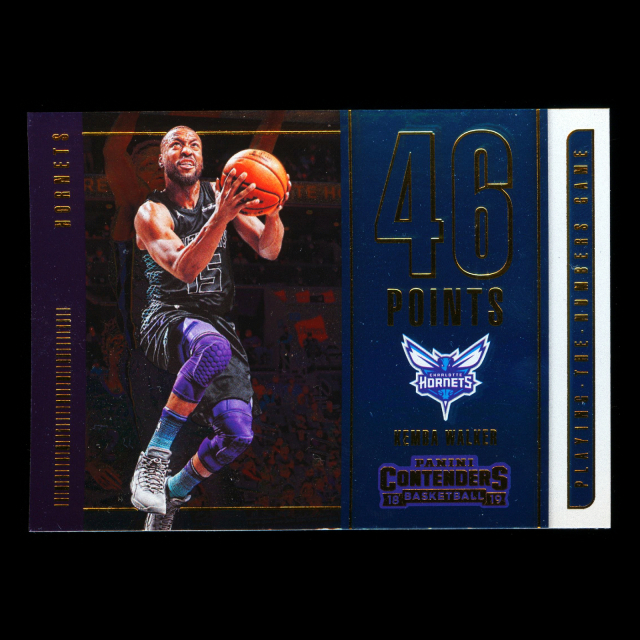 Kemba Walker 2018-19 Panini Contenders Playing the Numbers Game Hornets
