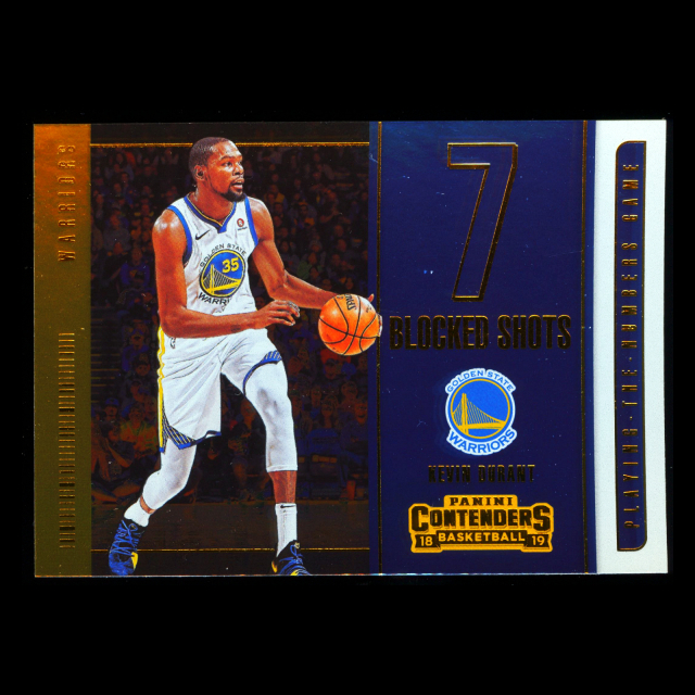 Kevin Durant 2018-19 Panini Contenders Playing the Numbers Game Warriors
