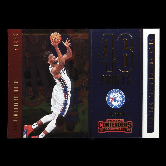 Joel Embiid 2018-19 Panini Contenders Playing the Numbers Game 76ers