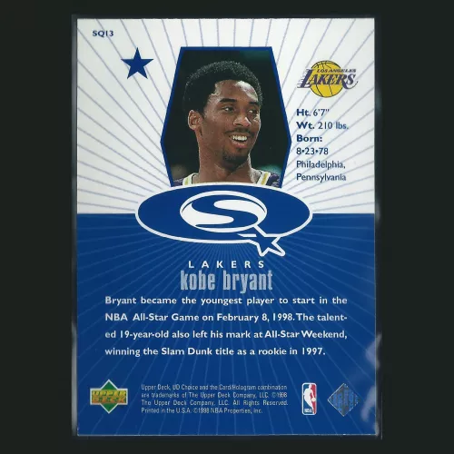 Kobe Bryant 1998-99 UD Choice Starquest Blue Lakers