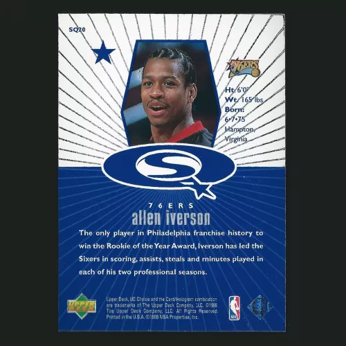 Allen Iverson 1998-99 UD Choice Starquest Blue 76ers