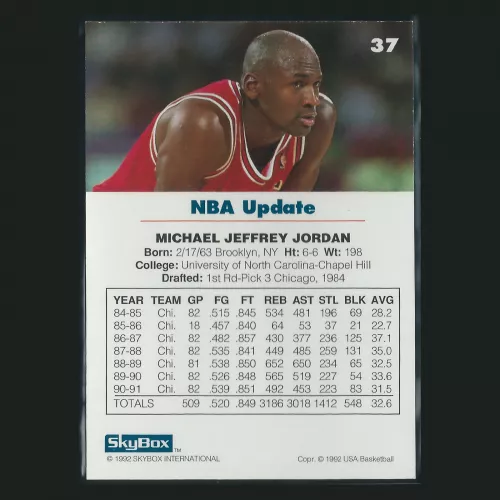 Michael Jordan 1991-92 Skybox NBA Update USA Bulls