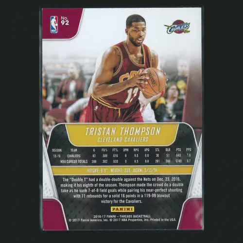 Tristan Thompson 2016-17 Threads Red Foil Cavaliers 100/199