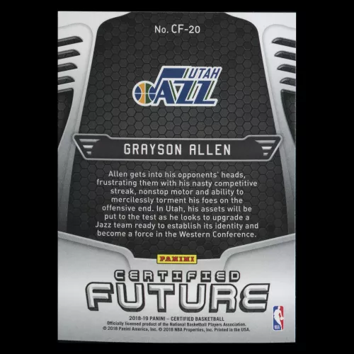 Grayson Allen RC 2018-19 Certified Future Rookie Jazz
