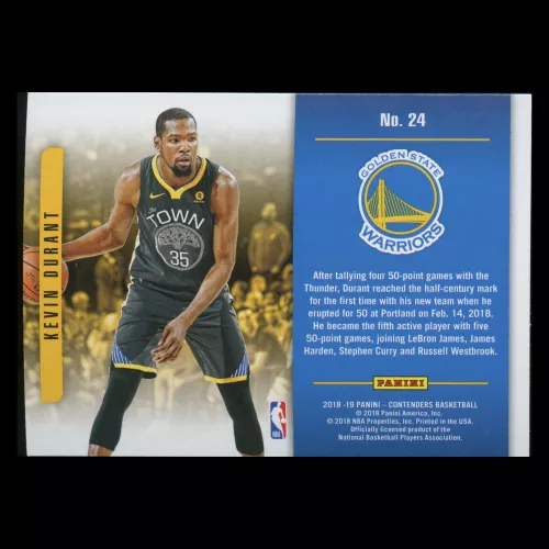 Kevin Durant 2018-19 Contenders Playing the Numbers Game Warriors