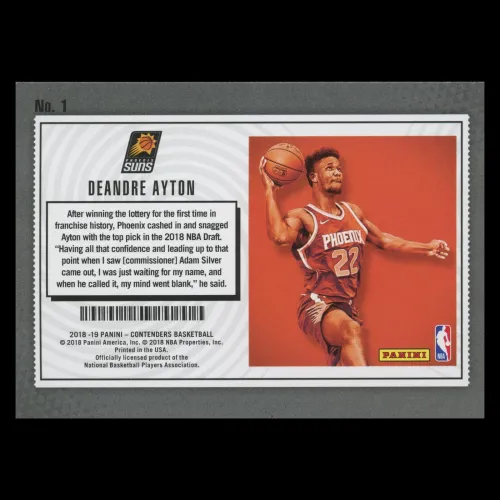 Deandre Ayton 2018-19 Contenders Lottery Ticket Suns