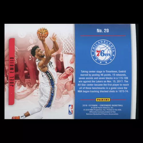 Joel Embiid 2018-19 Contenders Playing the Numbers Game 76ers