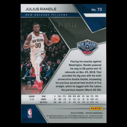 Julius Randle 2018-19 Spectra Pelicans 005/175