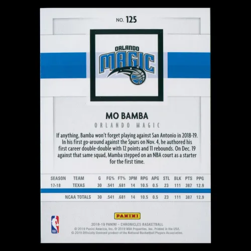 Mo Bamba RC 2018-19 Chronicles Rookie Magic