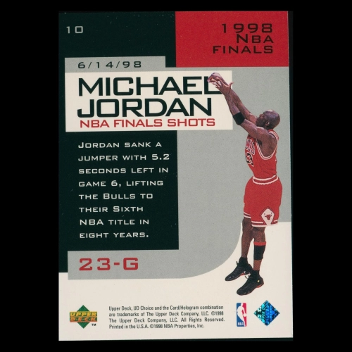 Michael Jordan 1998-99 UD Choice NBA Finals Shots Bulls #10