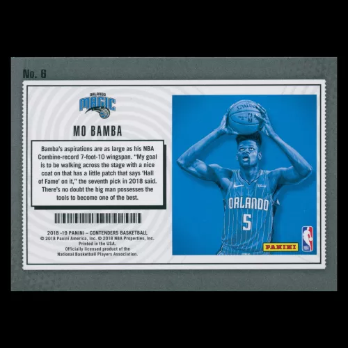 Mo Bamba RC 2018-19 Contenders Lottery Ticket Magic