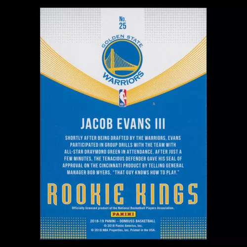 Jacob Evans III 2018-19 Donruss Rookie Kings Warriors