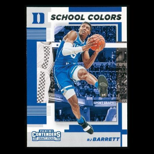 RJ Barrett RC 2019 Contenders Draft Picks Rookie School Colors Blue Devils/Knicks