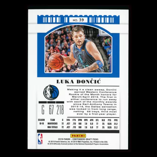 Luka Doncic 2019 Contenders Draft Picks Season Ticket Mavericks